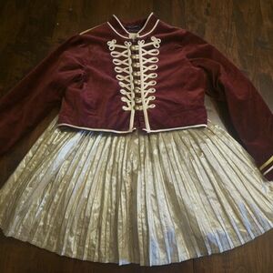 Mini Boden Gold Pleated Skirt